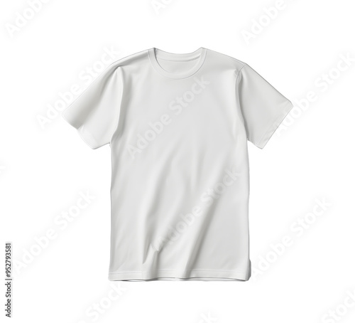 White PNG t-shirt template. T-shirt with clipping path, shirt for design mockup for print, isolated on white background.