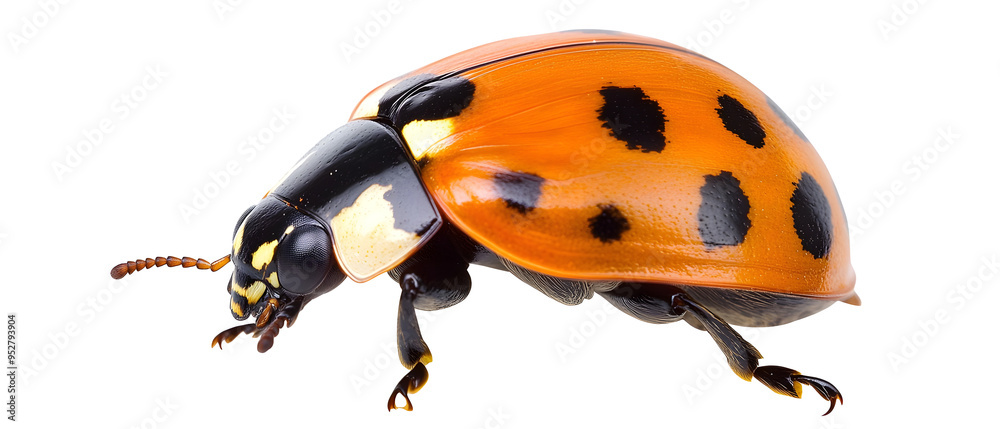 Fototapeta premium close-up of a ladybug isolated png transparent background