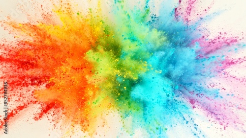 Coloured Powder Explosions, Holi Smoke Colours. photo