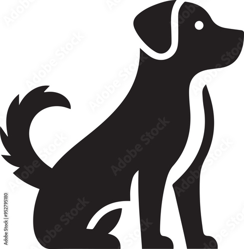 Vector silhouette of a dog.