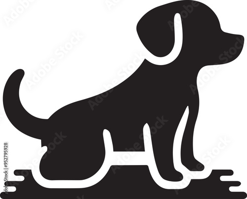 Vector silhouette of a dog.