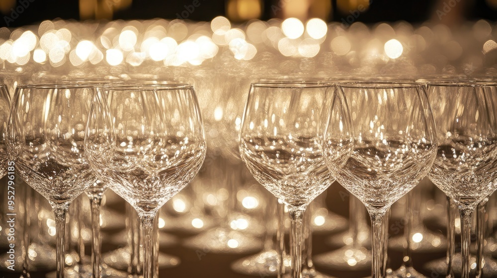 Wine glasses for party. Generative AI Wine glasses for party. Generative AI
