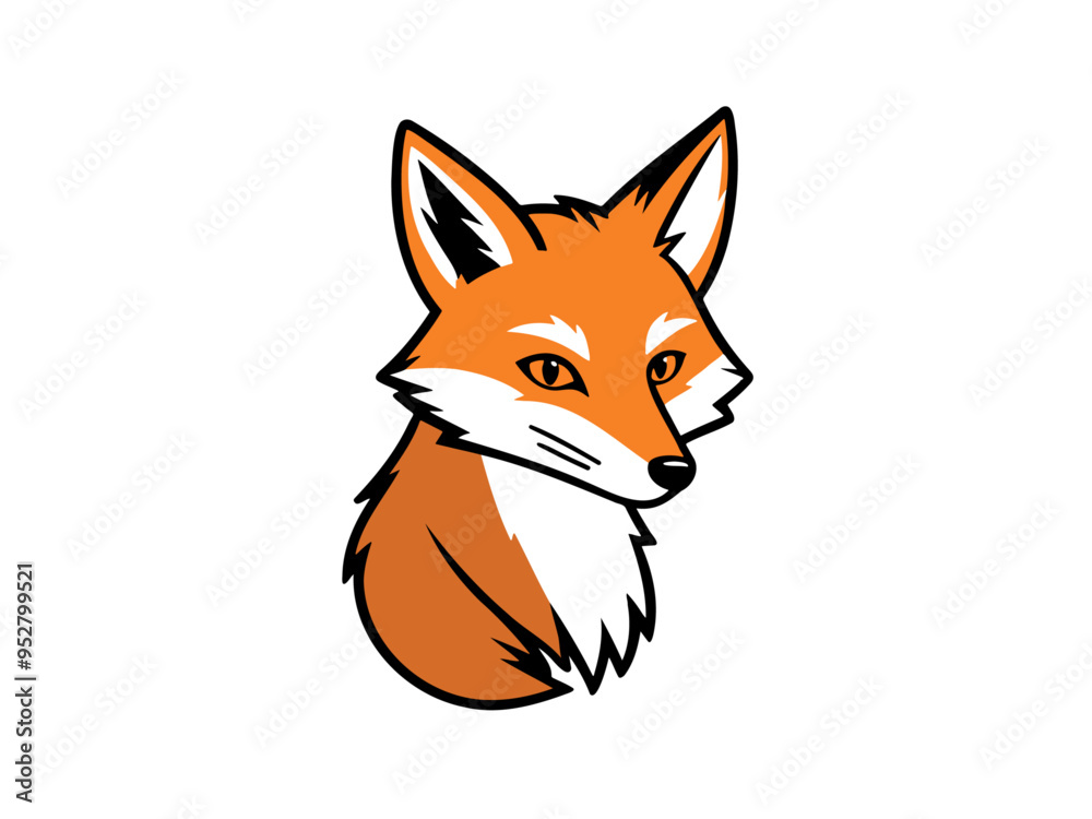 Obraz premium Cartoon fox head close-up