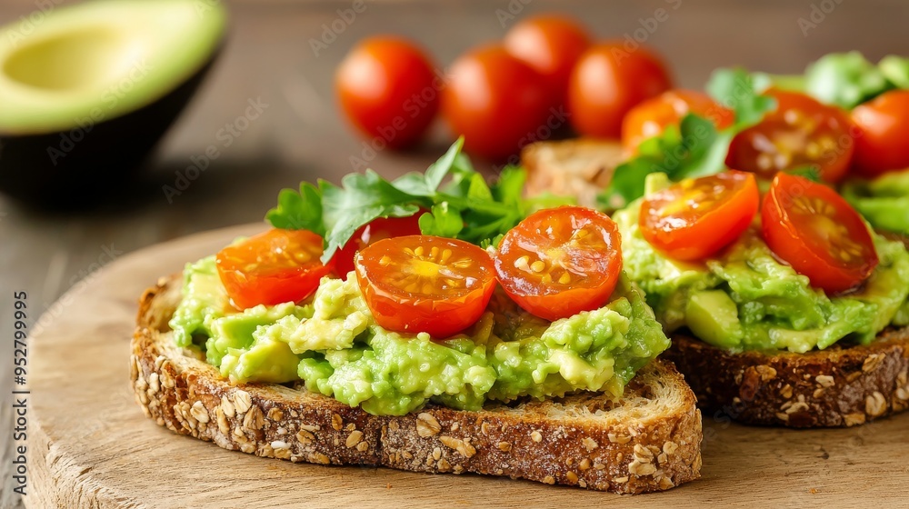 Brain-Boosting and Low Calorie Whole Grain Toast with Avocado and Tomatoes Brain-Boosting and Low Calorie Whole Grain Toast with Avocado and Tomatoes
