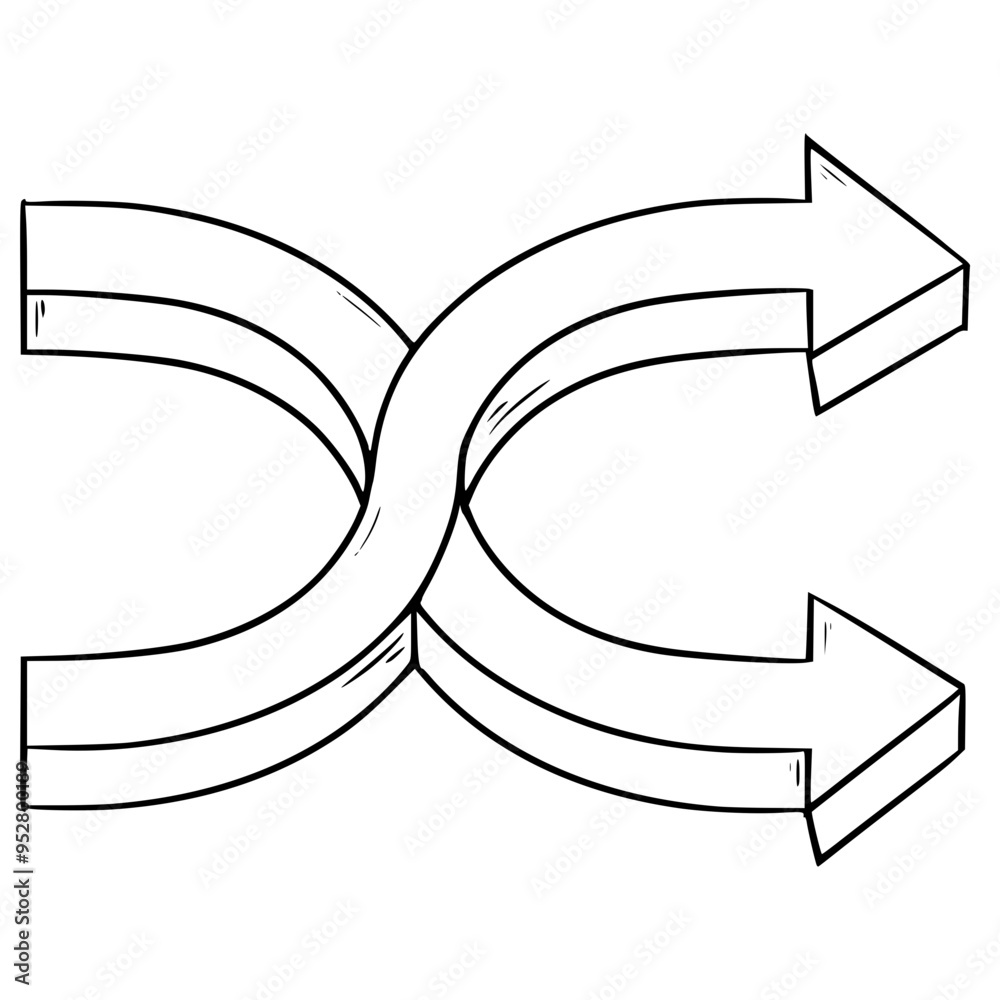 shuffle button illustration hand drawn outline vector shuffle button illustration hand drawn outline vector