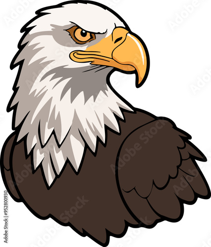 Wallpaper Mural Full illustration of a bald eagle in flight Torontodigital.ca