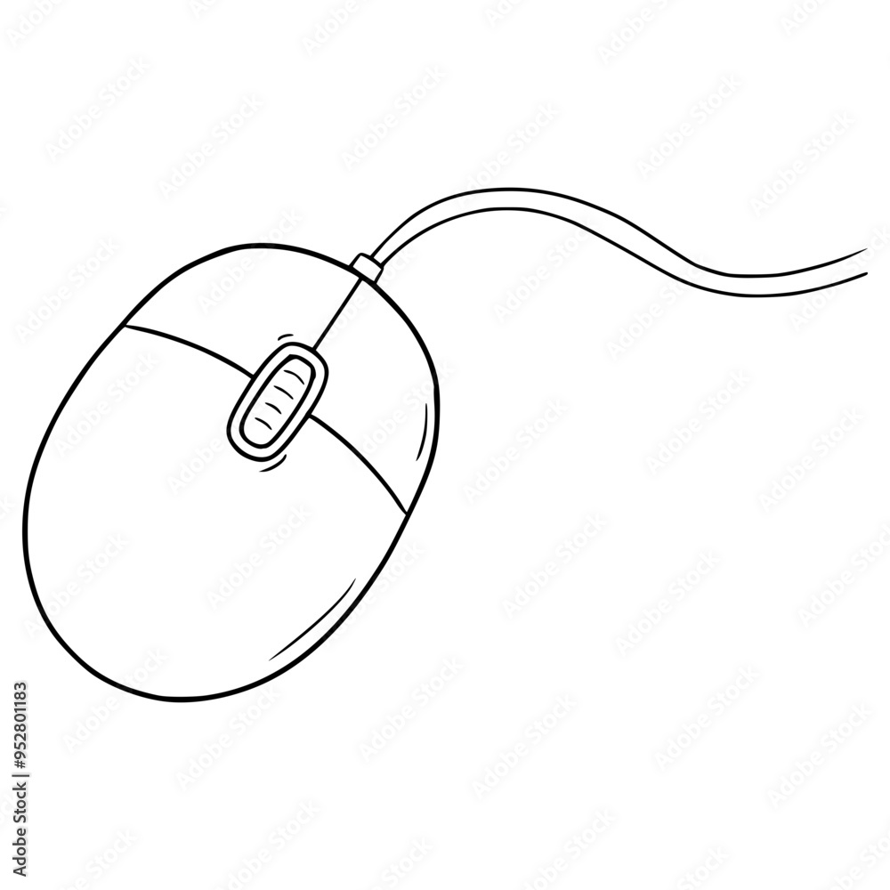 mouse illustration hand drawn outline vector mouse illustration hand drawn outline vector
