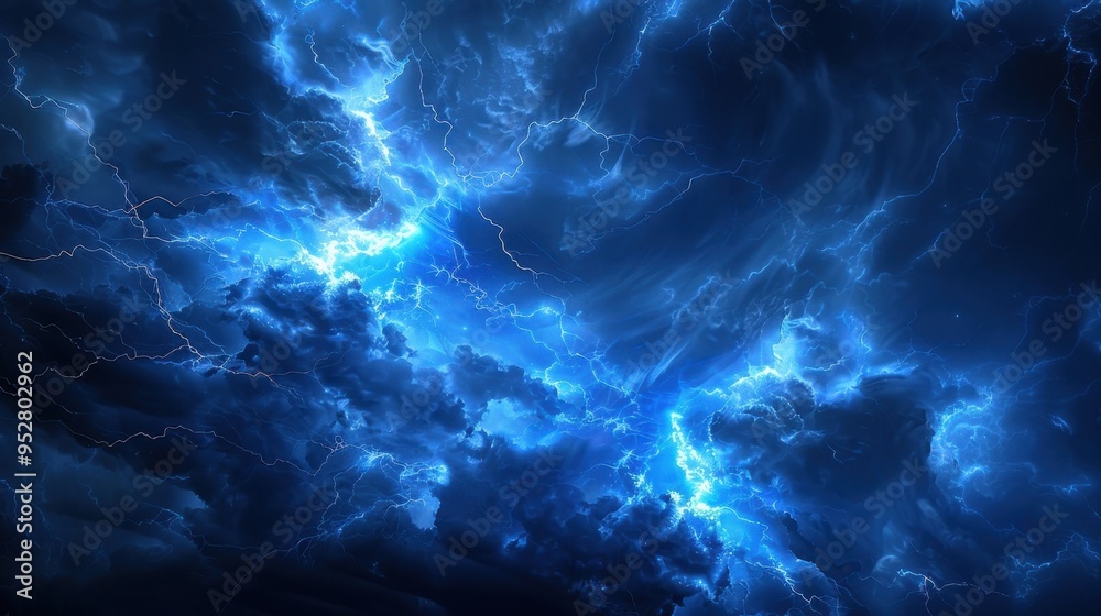 Fototapeta premium The abstract storm is a captivating sight. Lightning and rain add to the dramatic atmosphere.