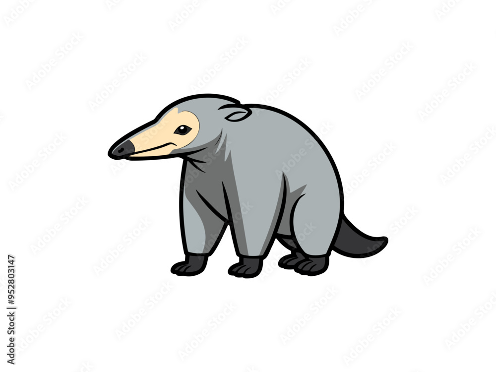 Fototapeta premium Cartoon anteater with a long snout