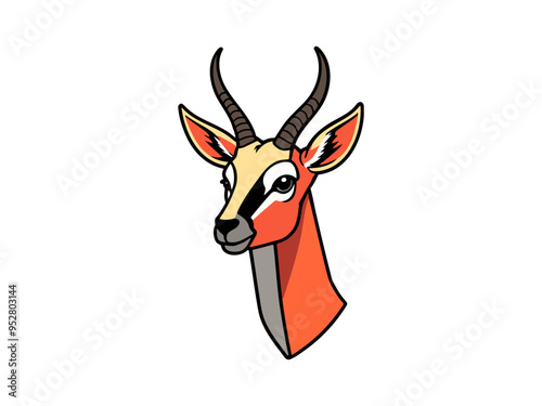 Cartoon illustration of a gazelle head