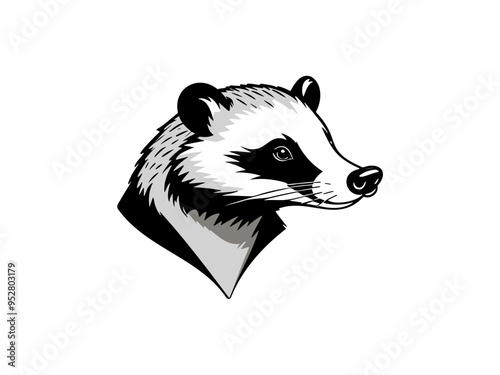 Cartoon depiction of a badger's head
