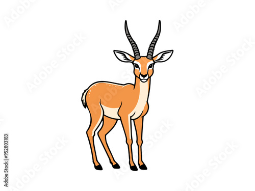 Elegant antelope standing alert in profile