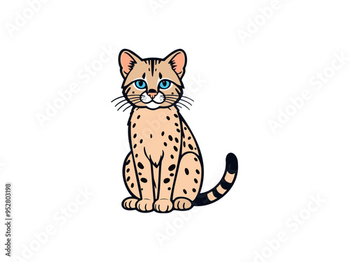 Cartoon depiction of a spotted cat sitting
