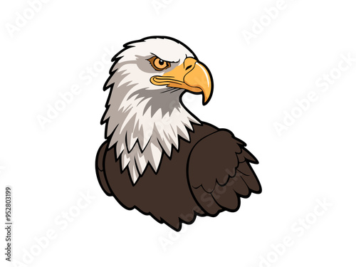 Full illustration of a bald eagle in flight