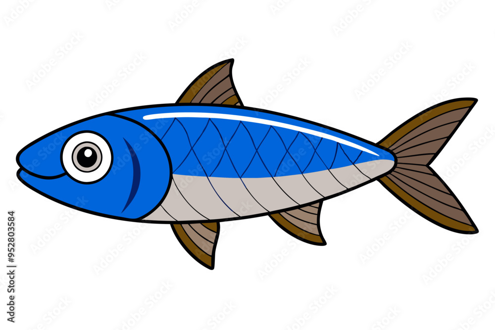 Fototapeta premium Herring Fish in Various Styles and Colors on White Background - Vector Art