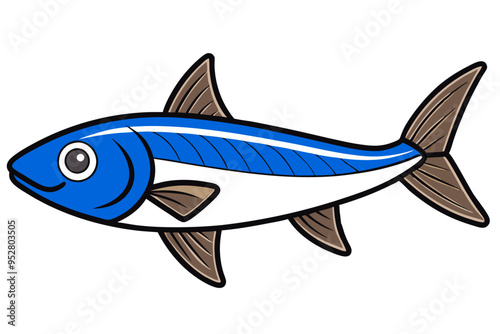 Herring Fish in Various Styles and Colors on White Background - Vector Art