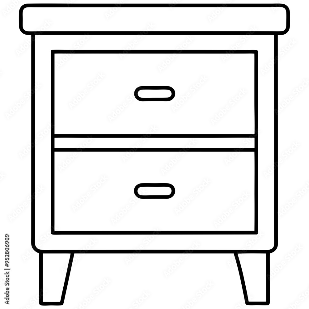 Isolated Bed Table on White Background - Vector Art Isolated Bed Table on White Background - Vector Art