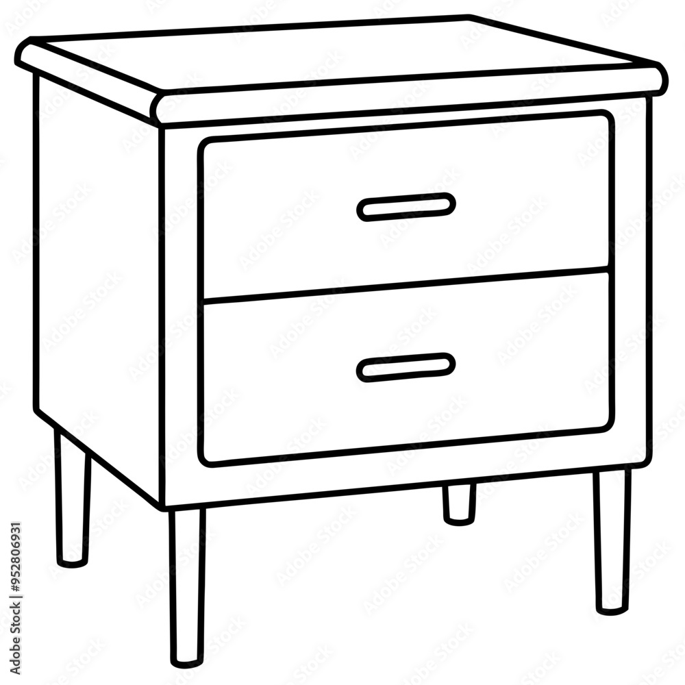 Isolated Bed Table on White Background - Vector Art Isolated Bed Table on White Background - Vector Art