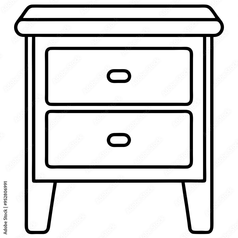 Isolated Bed Table on White Background - Vector Art Isolated Bed Table on White Background - Vector Art