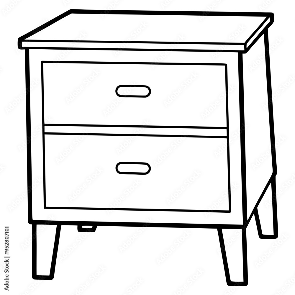 Isolated Bed Table on White Background - Vector Art Isolated Bed Table on White Background - Vector Art