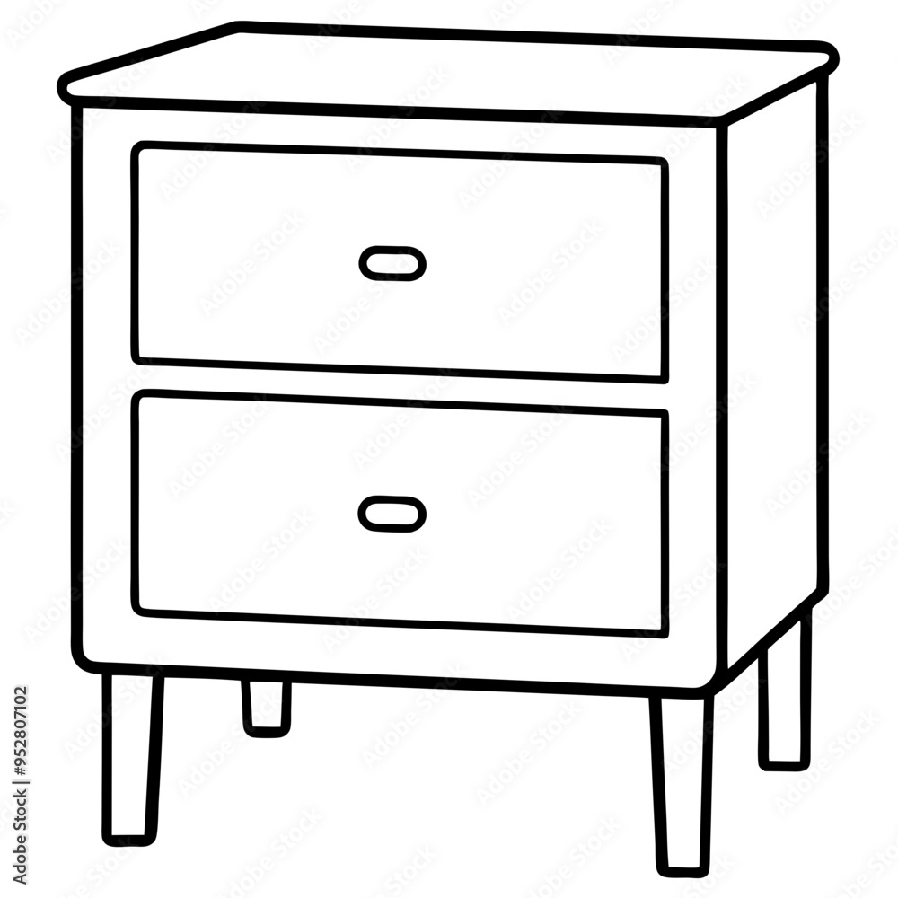Isolated Bed Table on White Background - Vector Art Isolated Bed Table on White Background - Vector Art