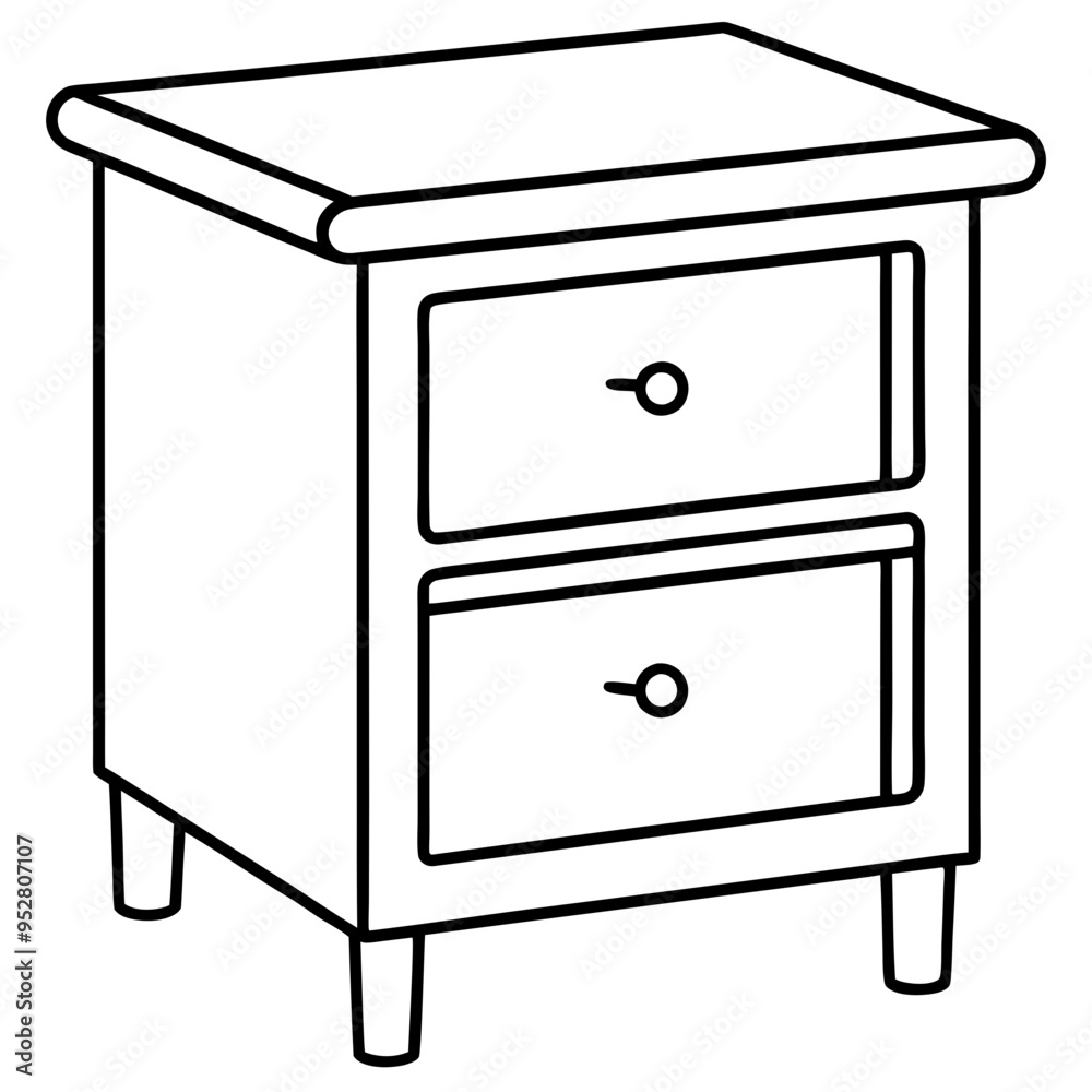 Isolated Bed Table on White Background - Vector Art Isolated Bed Table on White Background - Vector Art