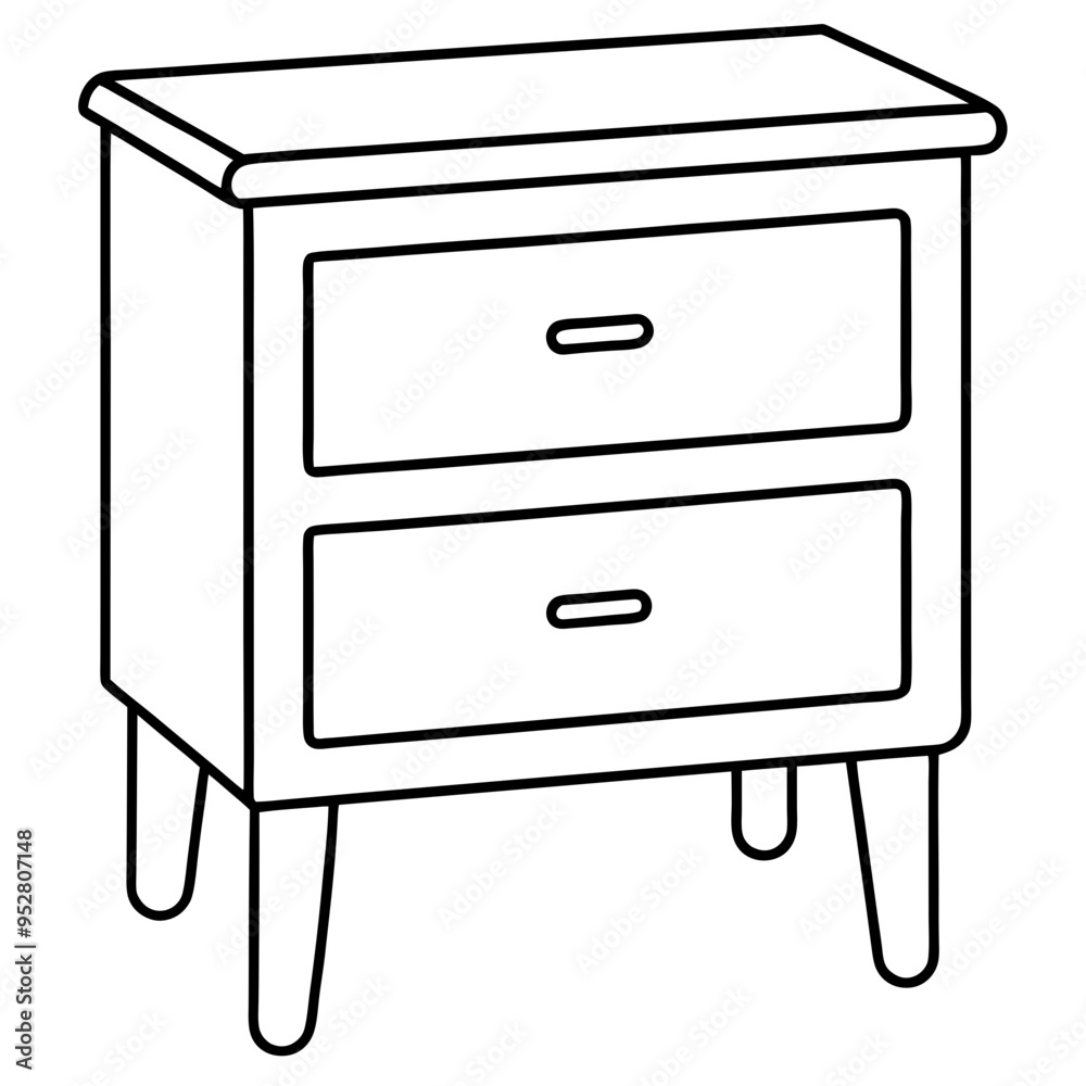 Isolated Bed Table on White Background - Vector Art Isolated Bed Table on White Background - Vector Art