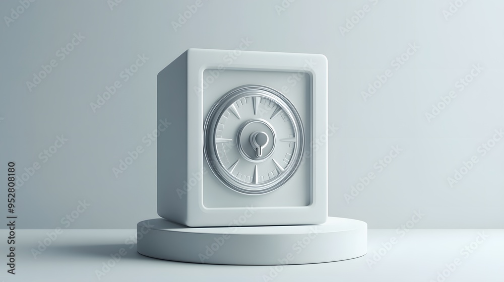 cartoon 3d icon of safe with lock. 3d illustration for finance and banking on white background. simple 3d rendering of safe on platform, white background
cartoon 3d icon of safe with lock. 3d illustration for finance and banking on white background. simple 3d rendering of safe on platform, white background