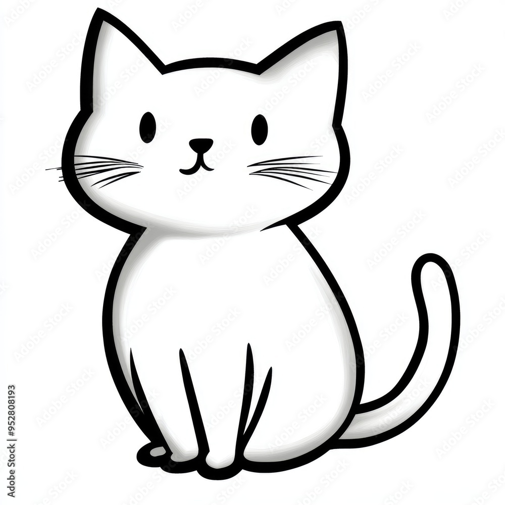 A delightful and simple cat coloring page designed for young children to enjoy creative play while developing fine motor skills and artistic expression A delightful and simple cat coloring page designed for young children to enjoy creative play while developing fine motor skills and artistic expression