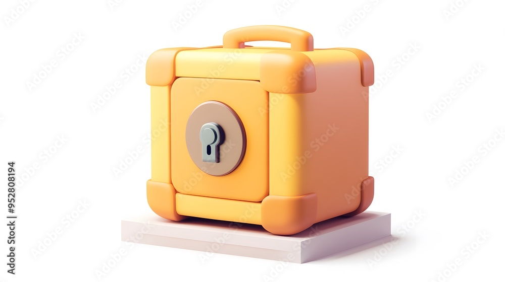 cartoon 3d icon of safe with lock. 3d illustration for finance and banking on white background. simple 3d rendering of safe on platform, white background
cartoon 3d icon of safe with lock. 3d illustration for finance and banking on white background. simple 3d rendering of safe on platform, white background