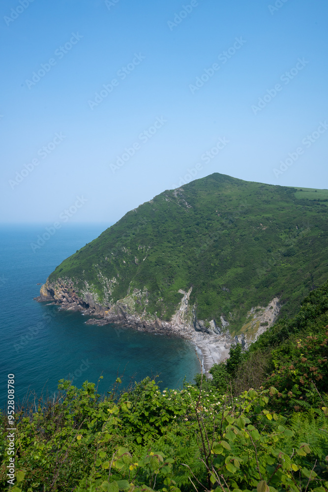 Fototapeta premium Landscape photo of Little Hangman mountain on the north Devon coast