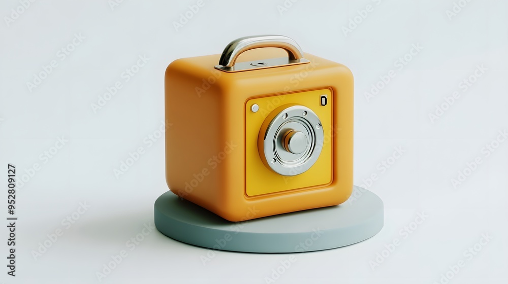 cartoon 3d icon of safe with lock. 3d illustration for finance and banking on white background. simple 3d rendering of safe on platform, white background
cartoon 3d icon of safe with lock. 3d illustration for finance and banking on white background. simple 3d rendering of safe on platform, white background
