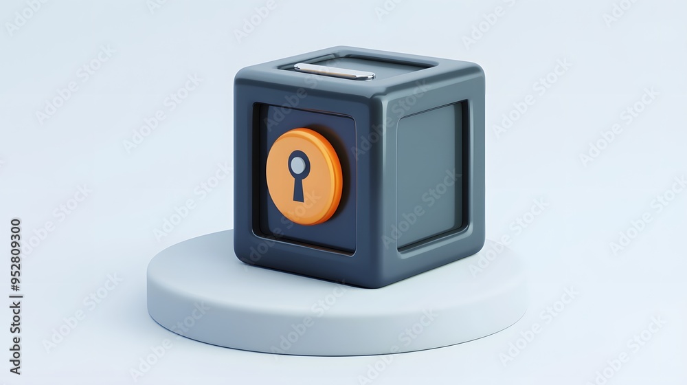 cartoon 3d icon of safe with lock. 3d illustration for finance and banking on white background. simple 3d rendering of safe on platform, white background
cartoon 3d icon of safe with lock. 3d illustration for finance and banking on white background. simple 3d rendering of safe on platform, white background