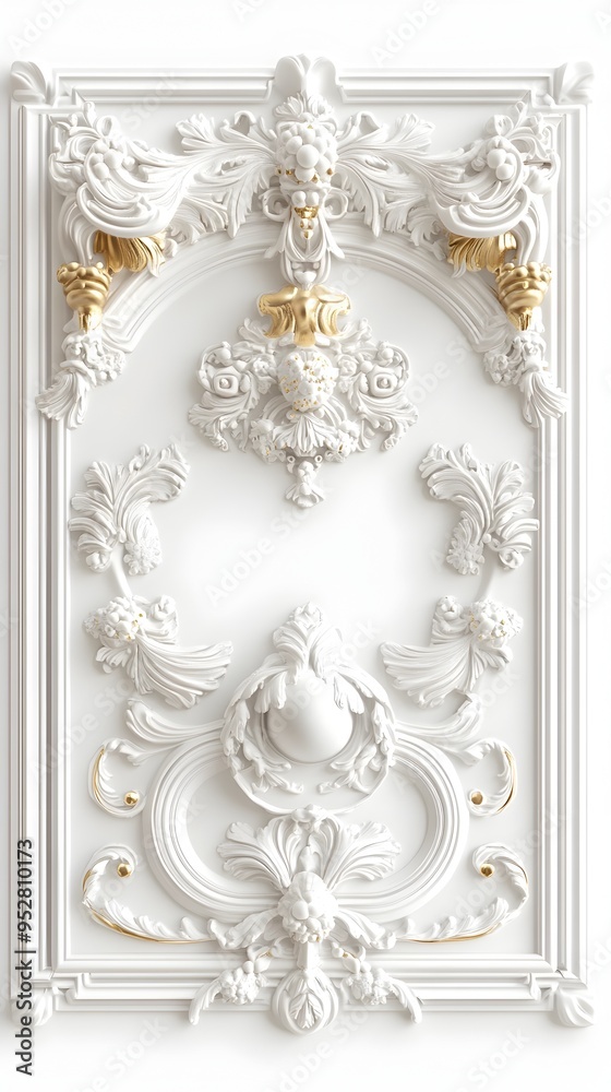 Elegant and Ornate Wall Frames in Artful Display with Gilded Accents Against Clean White Background Elegant and Ornate Wall Frames in Artful Display with Gilded Accents Against Clean White Background