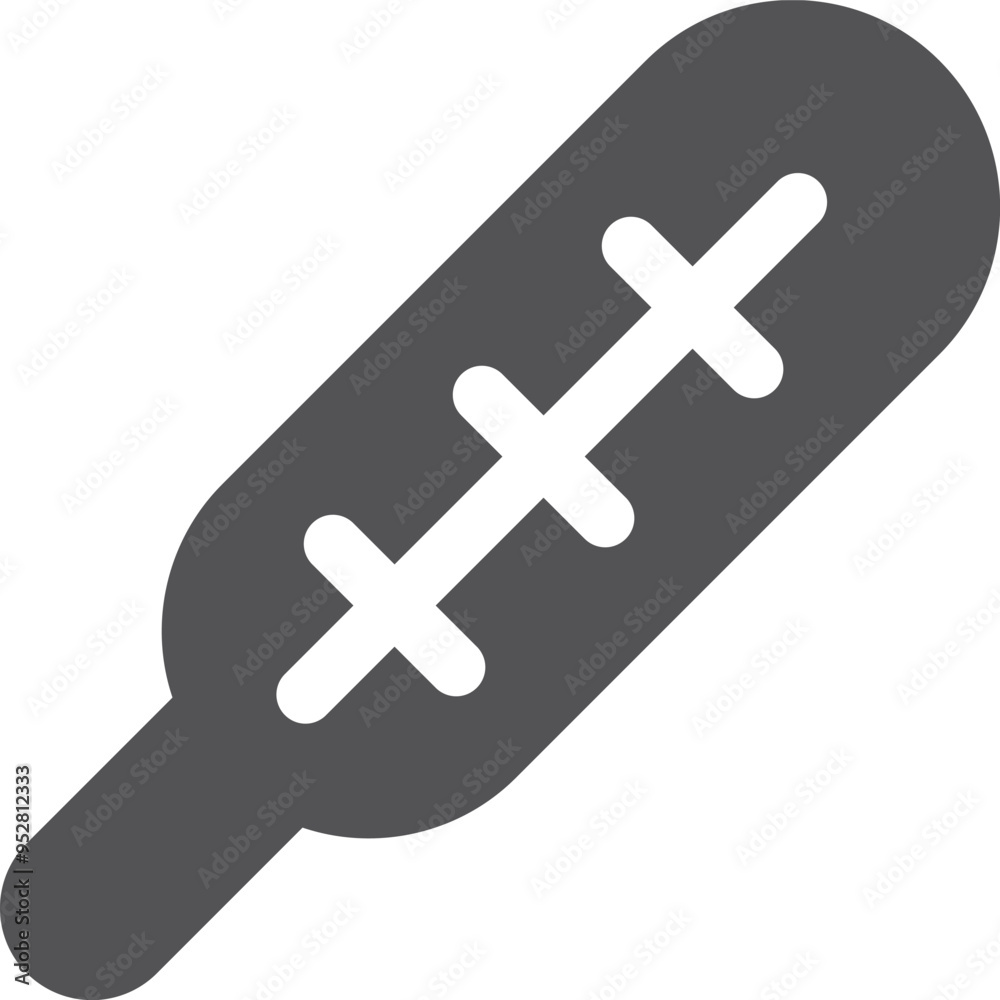 Thermometer black icon. Medical fever measure symbol Thermometer black icon. Medical fever measure symbol