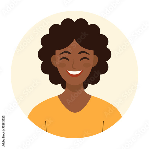 Portrait of a dark-skinned woman. Female avatars. Vector illustration in a flat style