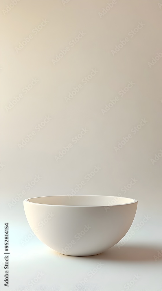 Minimalist Ceramic Bowl with Geometric Design Photographed in Bright Studio Setting Minimalist Ceramic Bowl with Geometric Design Photographed in Bright Studio Setting