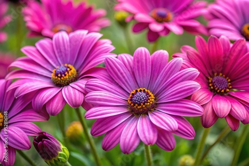 Soft pink daisies unfurl, exuding the warmth and vibrancy of spring and summer, as petals dance in the breeze, radiating joyful energy.