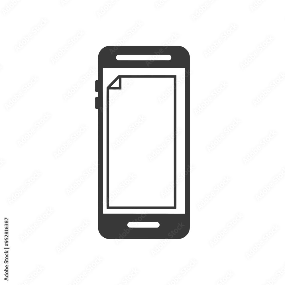 Smartphone Icon with Open Document Symbol Smartphone Icon with Open Document Symbol
