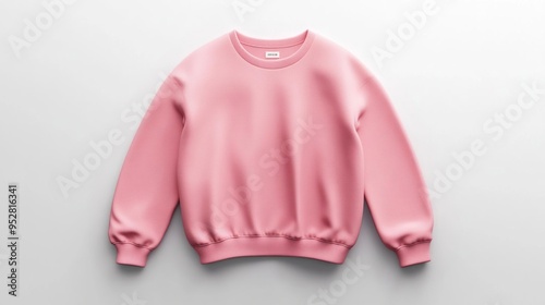 A soft pink sweatshirt displayed on a neutral background for fashion and apparel purposes. photo