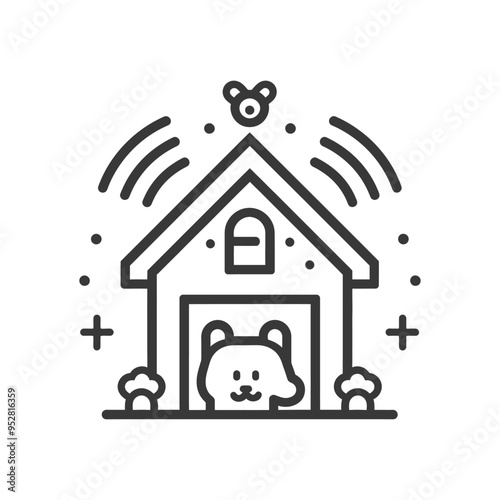 Smart Home Security System with Dog Inside Dog House
