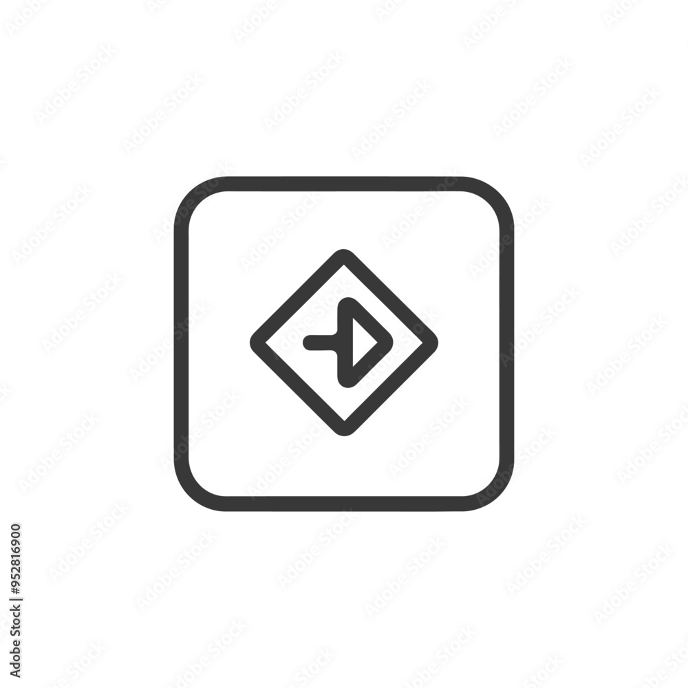 Square Button with a Diamond Shape Inside with an Arrow Pointing Left Square Button with a Diamond Shape Inside with an Arrow Pointing Left
