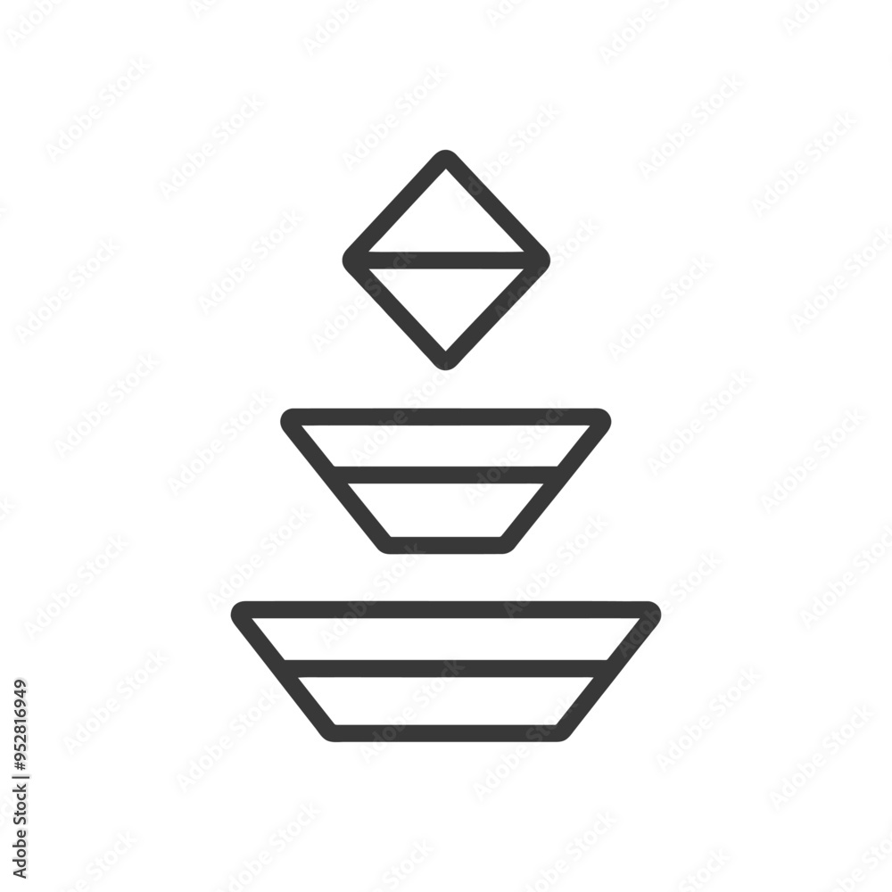 Stacked Geometric Shapes with Horizontal Lines Stacked Geometric Shapes with Horizontal Lines