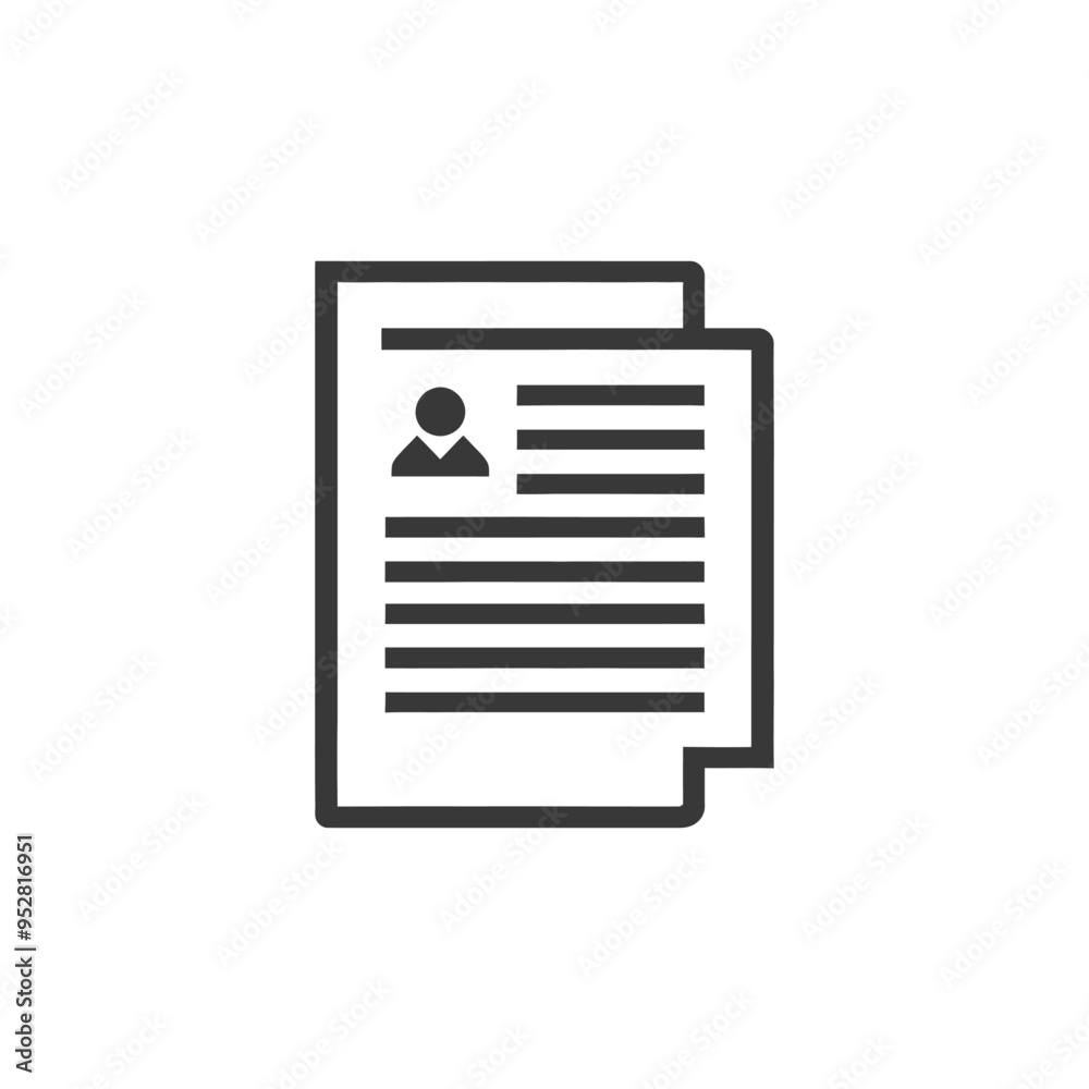 Stacked Documents with Profile Icon Stacked Documents with Profile Icon