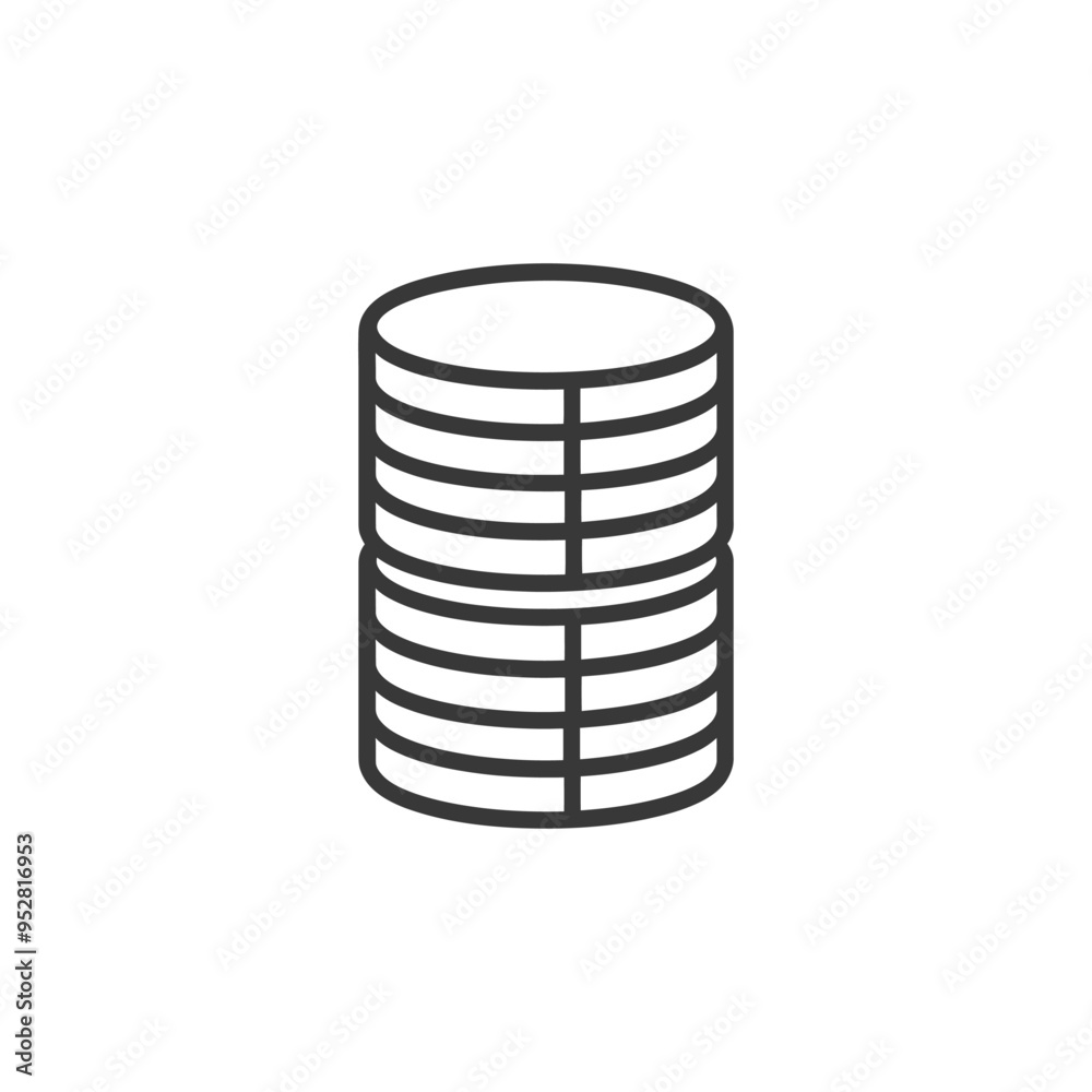 Stack of Coins Line Drawing Illustration Stack of Coins Line Drawing Illustration