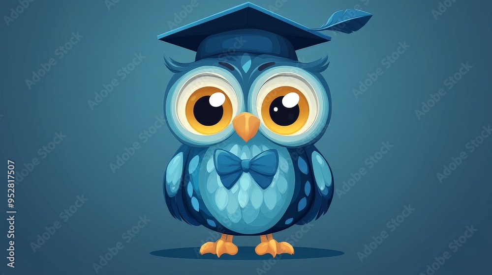 Academic Owl with Professor Cap Academic Owl with Professor Cap