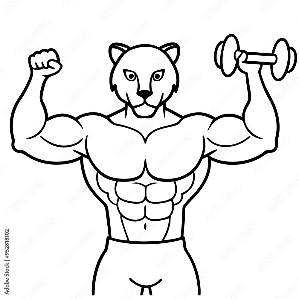 Mountain Lion-Headed Bodybuilder Vector Art
Mountain Lion-Headed Bodybuilder Vector Art