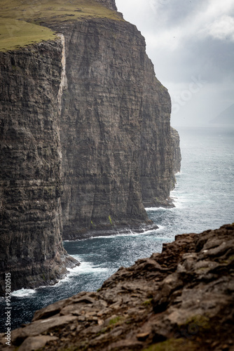 Sørvágsvatn, lake hanging above an ocean, Faroe Islands
