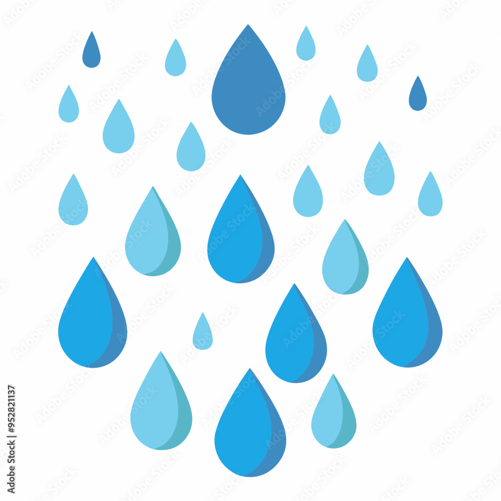 Raindrop Pattern on White Vector Art