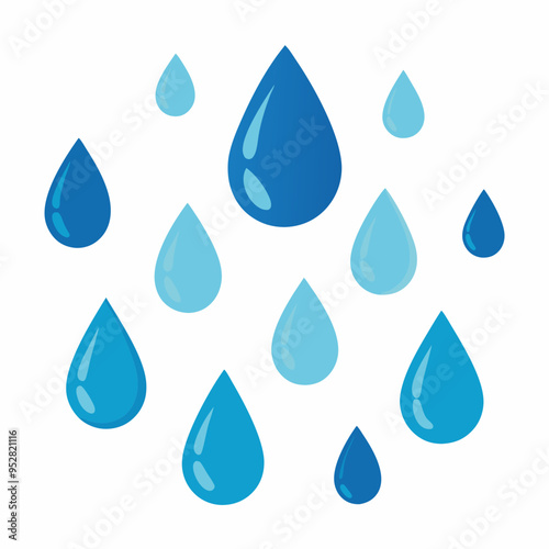 Raindrop Pattern on White Vector Art